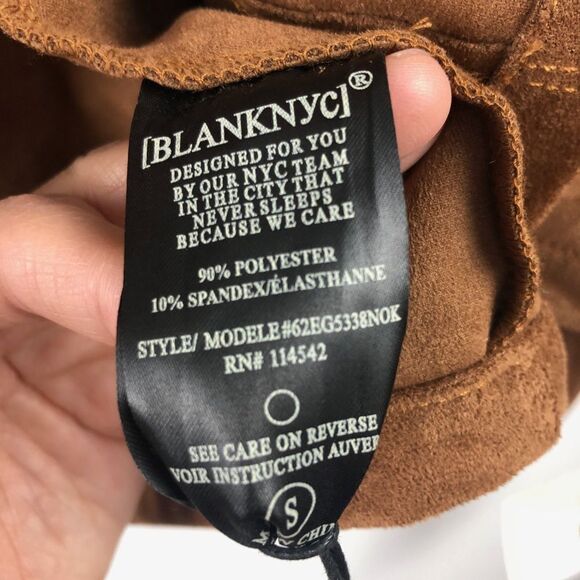 NEW BLANK NYC Faux Suede Hoodie Jacket in Brown Size S - Picture 8 of 9
